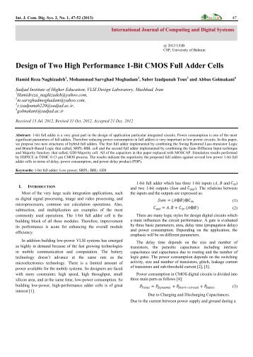 Design of Two High Performance 1-Bit CMOS Full Adder Cells