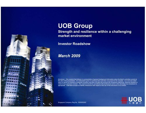 Investor Roadshow - United Overseas Bank