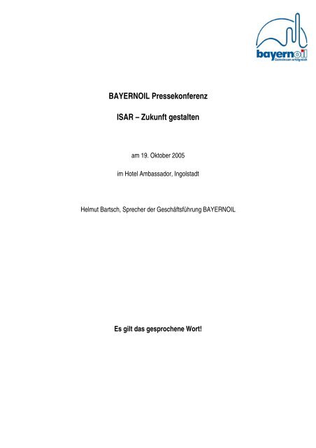 Statement Bartsch.pdf, Seiten 1-5 - Bayernoil Raffineriegesellschaft ...