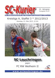 FC RW Weilheim, Samstag, 23.03.2013 - 16:00 Uhr - SC Lauchringen