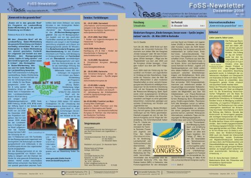 FoSS-Newsletter - Institut fÃ¼r Sport und Sportwissenschaft - KIT