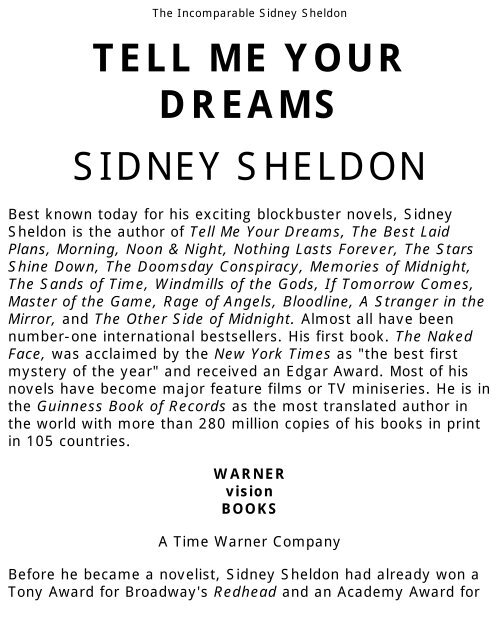 Tell Me Your Dreams By Sidney Sheldon1