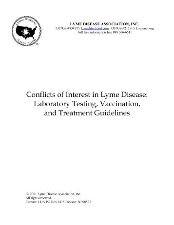 Conflicts of Interest in Lyme Disease: Laboratory Testing ...