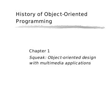History of Object-Oriented Programming