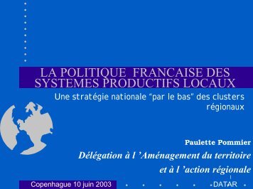 la politique francaise des systemes productifs ... - Erhvervsstyrelsen