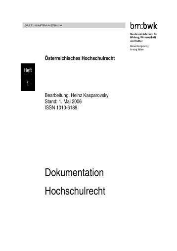 Dokumentation Hochschulrecht - Business School Direct