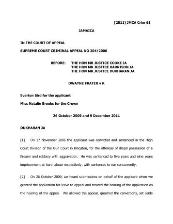 Frater (Dwayne) v R.pdf - The Court of Appeal