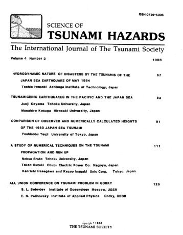 Volume 4(2), 1986 - Tsunami Society International