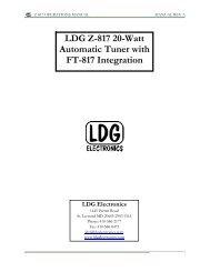 LDG Z-817 20-Watt Automatic Tuner with FT-817 ... - LDG Electronics