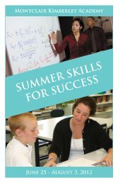 SUMMER SKILLS FOR SUCCESS - Montclair Kimberley Academy