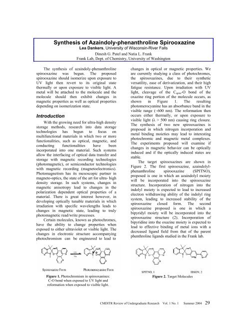 CMDITR Review of Undergraduate Research - Pluto - University of ...