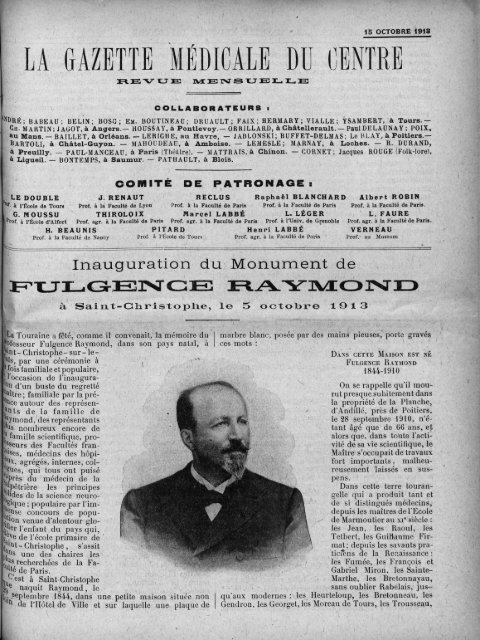 La Gazette Ma C Dicale Du Centre Universita C Frana Ois Rabelais