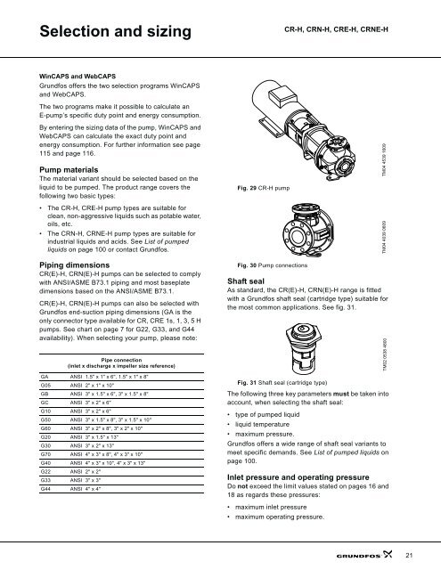 product guide cr-h, crn-h, cre-h, crne-h