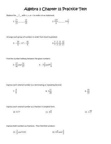 Algebra 1 Chapter 11 Practice Test
