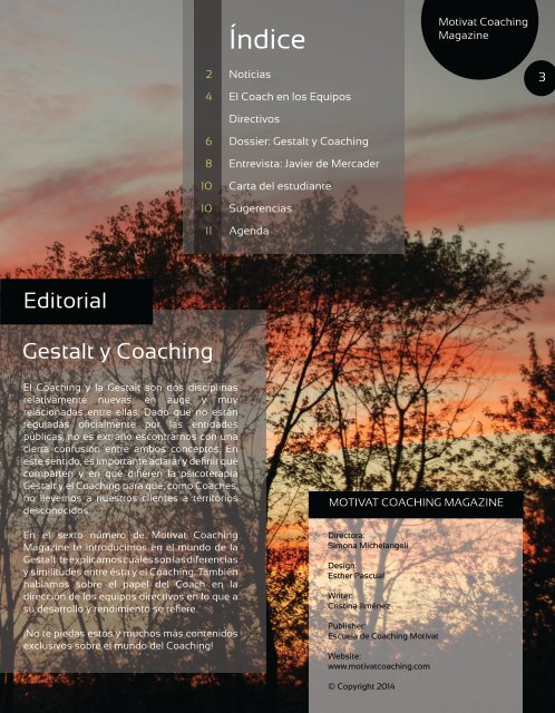 Motivat Coaching Magazine Num.6 - Año 2014