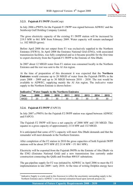 ADWEC 2008 Statement of Future Capacity Requirements 2008 ...