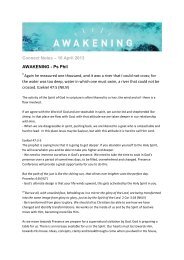 Connect Notes – 16 April 2013 AWAKENING - Ps Phil - C3 Church