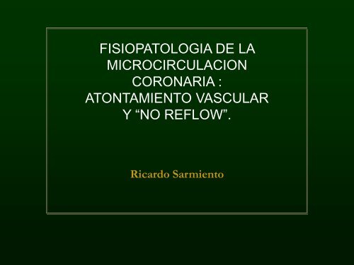 FisiopatologÃ­a de la CirculaciÃ³n Coronaria - Hemodinamia