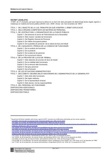 DECRET LEGISLATIU 1/1997, de 31 d'octubre