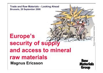 Europe's security of supply and access to mineral raw materials