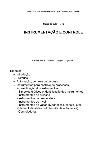 Notas de aula inst. controle rev5 - Sistemas - USP