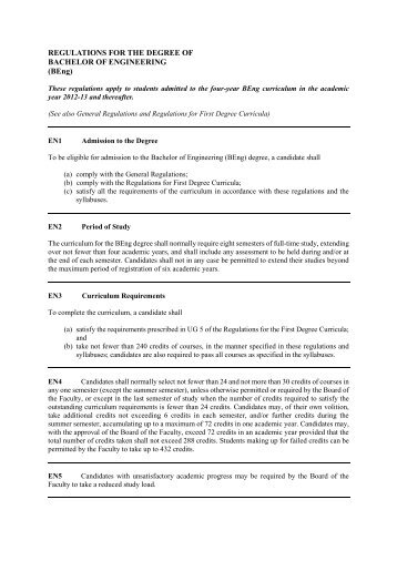 Bachelor of Engineering (BEng) (4-year-programme)