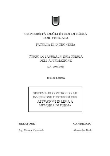 Sistema di controllo ad inversione d'isteresi per attuatori in lega a ...