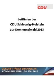 Leitlinien der CDU Schleswig-Holstein zur Kommunalwahl 2013