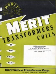 1951 Merit transformer and coil catalog - tubebooks.org