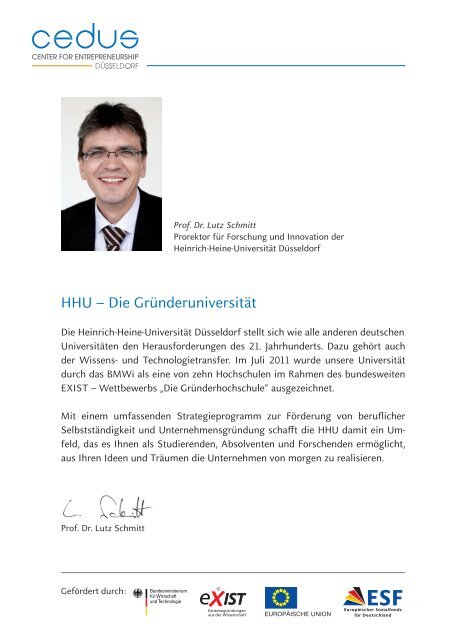 Von der Idee zur GrÃ¼ndung - Center for Entrepreneurship - Heinrich ...