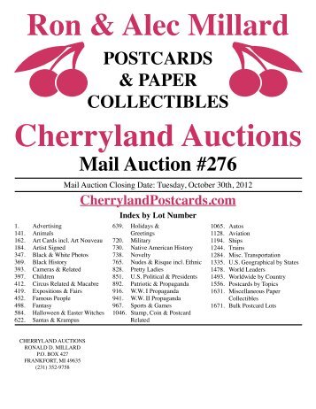 by Lot Number - Cherryland Auctions