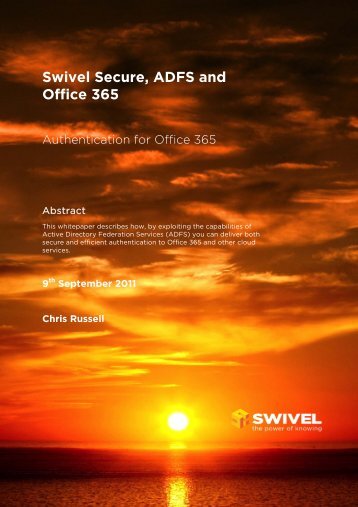 Swivel Secure, ADFS and Office 365