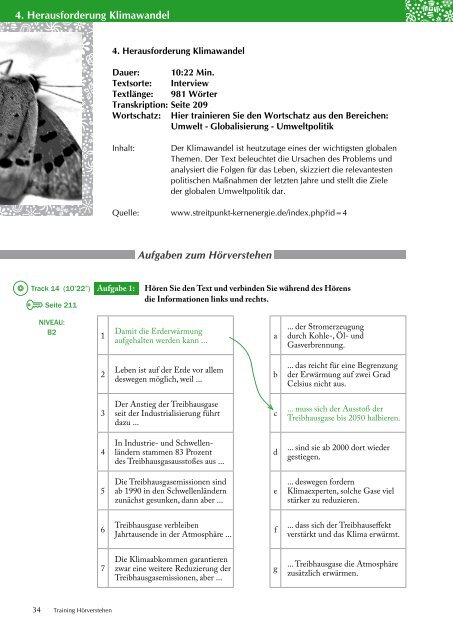 Wortschatz Bereich: Umwelt - Globalisierung - Umweltpolitik