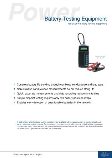 ALPHA ALPHACell Battery Testing Equipment - Temple, Inc.