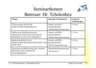 Seminarthemen Betreuer: Hr. Tchokotheu - UniversitÃ¤t Paderborn