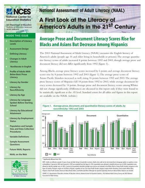 A First Look at the Literacy of America's Adults in the 21st Century