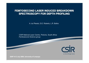 femtosecond laser induced breakdown spectroscopy (LIBS) - CSIR
