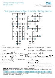 Crossword puzzle on drawing a family history - National Genetics ...