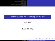 Contact Dynamics Modelling for Robots