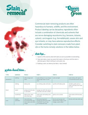 Stain removal (PDF) - David Suzuki Foundation