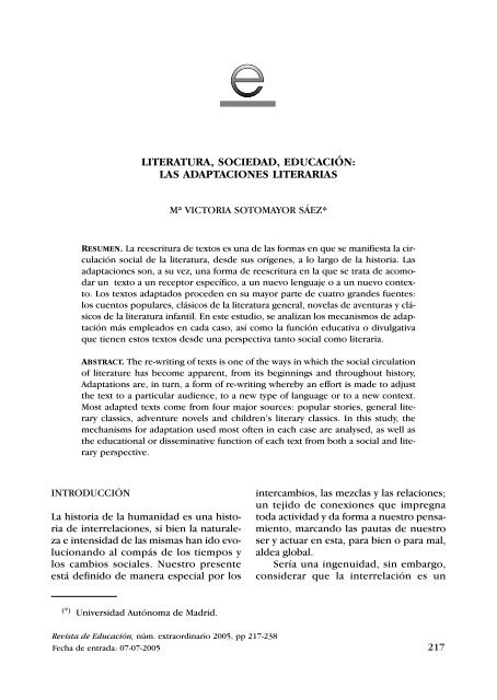 Revista completa en formato PDF 7930Kb - Revista de Educación