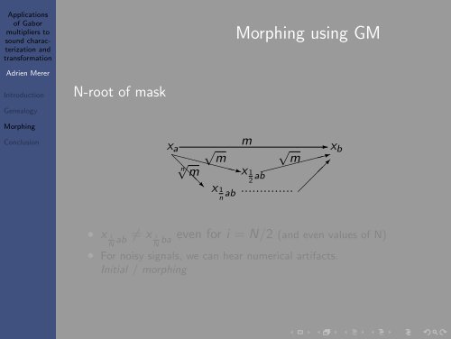 Applications of Gabor multipliers to sound characterization and ...