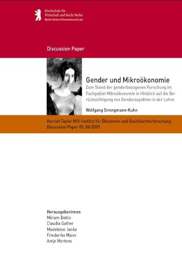 Gender und MikroÃ¶konomie - Harriet Taylor Mill-Institut