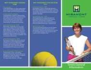 Tennis General Information - Miramont Lifestyle Fitness