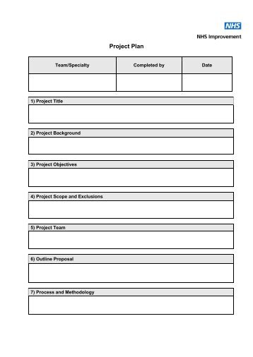 Project Plan Template and guide notes