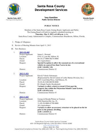 Agenda - Santa Rosa County