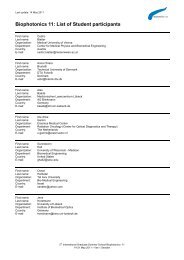 Biophotonics 11 - Center for Biomedical Optics and New Laser ...