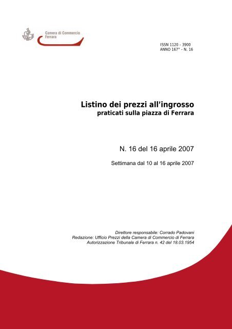 LISTINO 16.pdf - Camera di Commercio di Ferrara