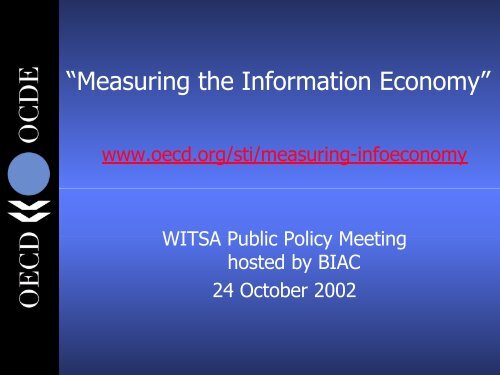 “Measuring the Information Economy” - WITSA