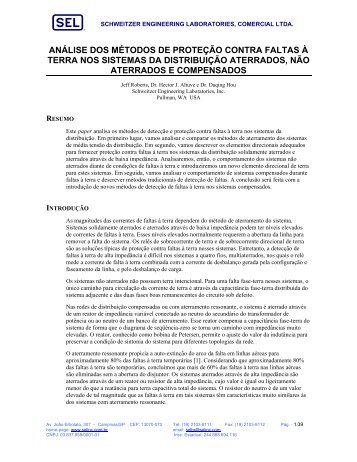 AnÃ¡lise dos mÃ©todos de proteÃ§Ã£o contra faltas Ã  terra nos ... - SEL